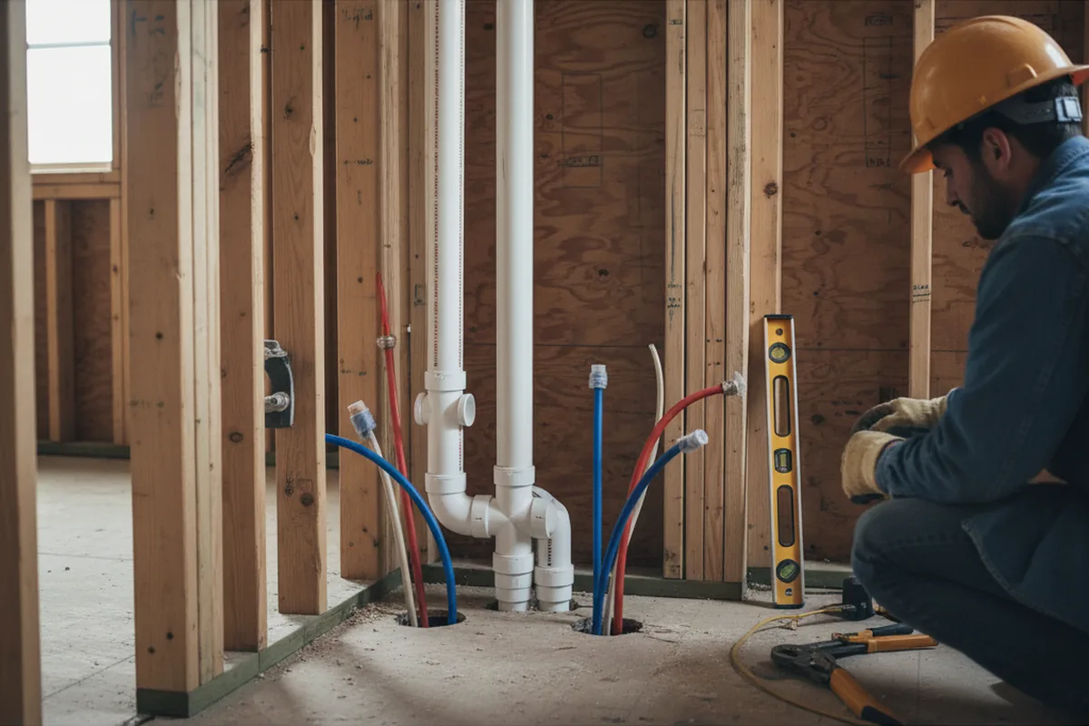 Drain and supply rough-in during Leak Detection in Tampa